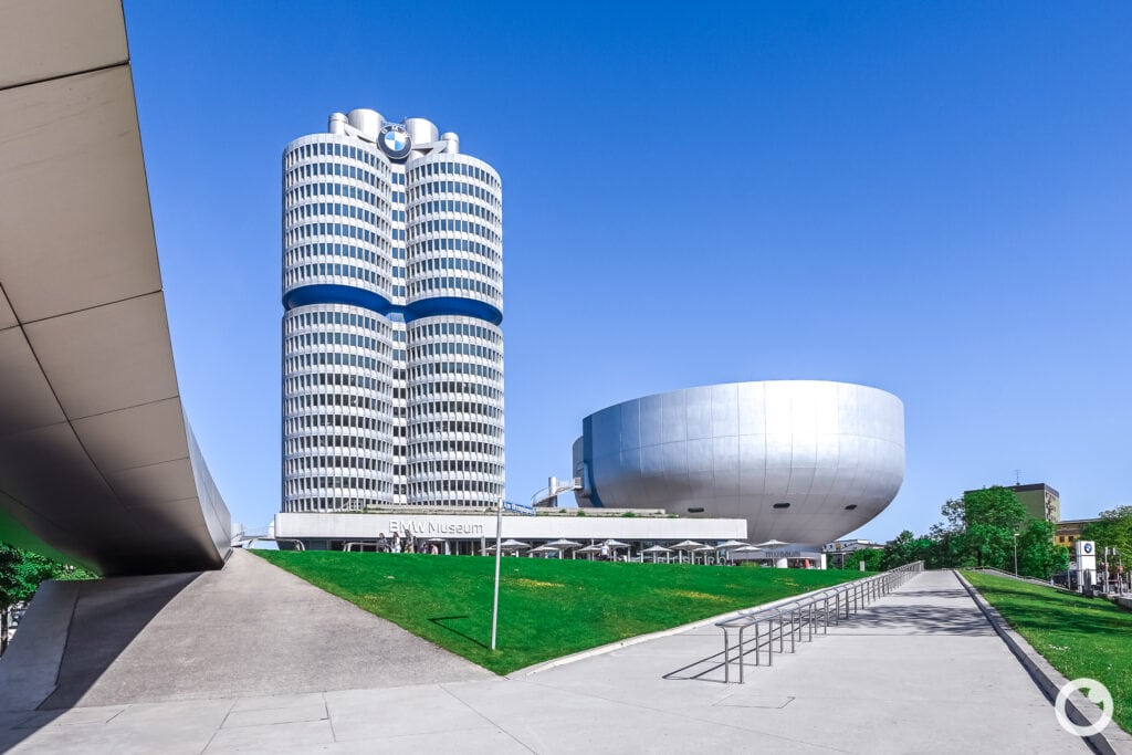 Außenansicht des BMW Museums in München, Bauherr BMW Group, Architekt Karl Schwanzer, 1973. Foto: Bertrand Weiss, weissfotografie.com