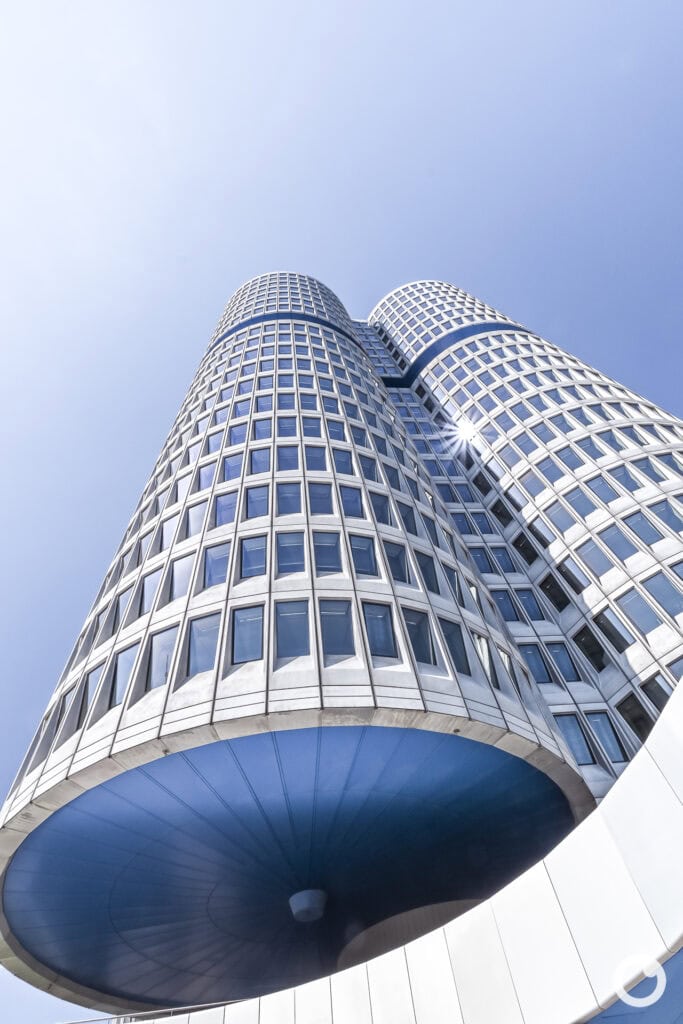 Außenansicht des BMW Museums in München, Bauherr BMW Group, Architekt Karl Schwanzer, 1973. Foto: Bertrand Weiss, weissfotografie.com