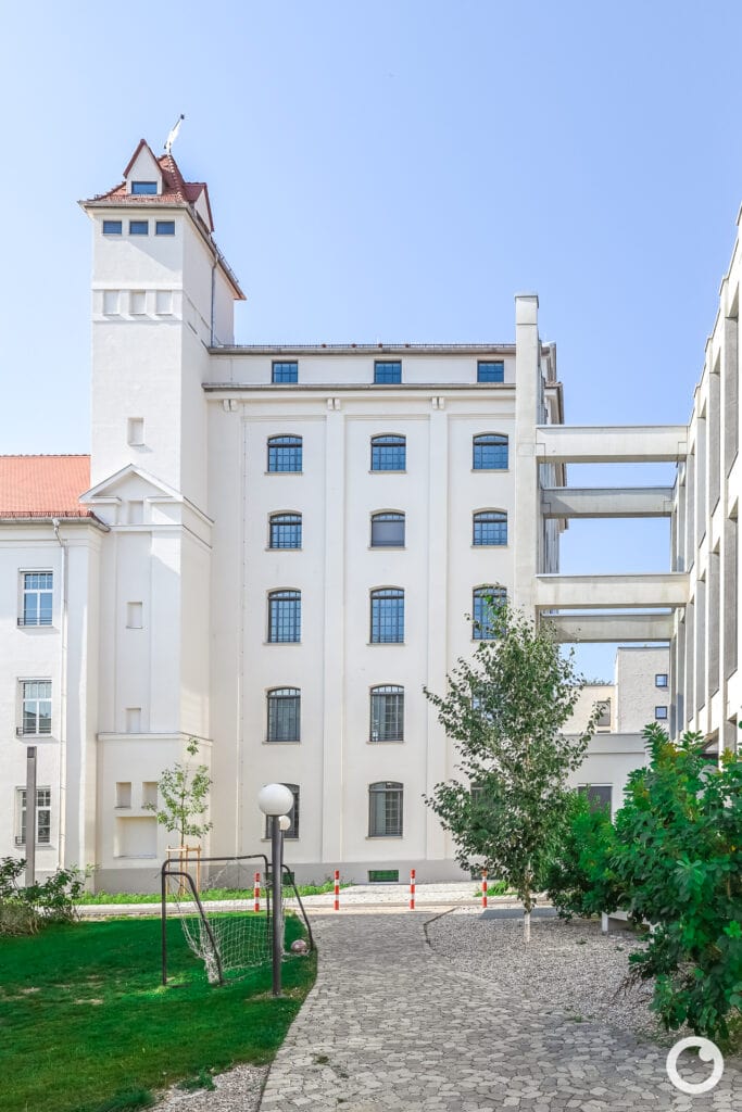 Ansicht des Diamalt-Areals in München, Bauherr ISARIA Wohnbau AG, Pesch Partner Architekten, Revitalisierung ab 2016. Foto: Bertrand Weiss, weissfotografie.com