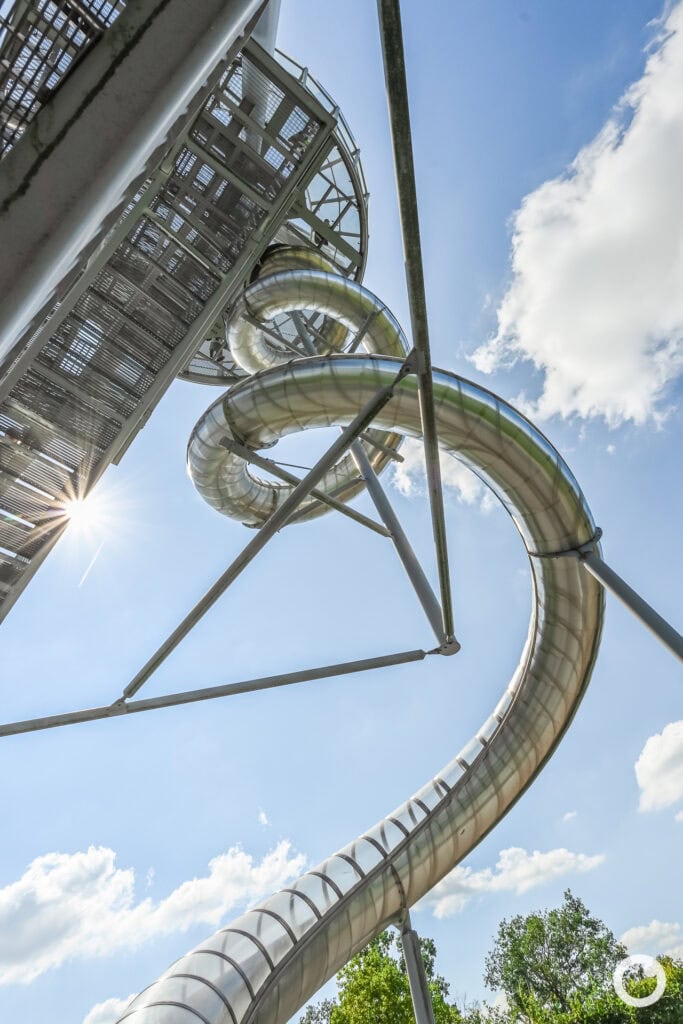 Ansicht des Vitra Rutschturms in Weil am Rhein, Bauherr Vitra AG, Künstler Carsten Höller, 2014. Foto: Bertrand Weiss, weissfotografie.com