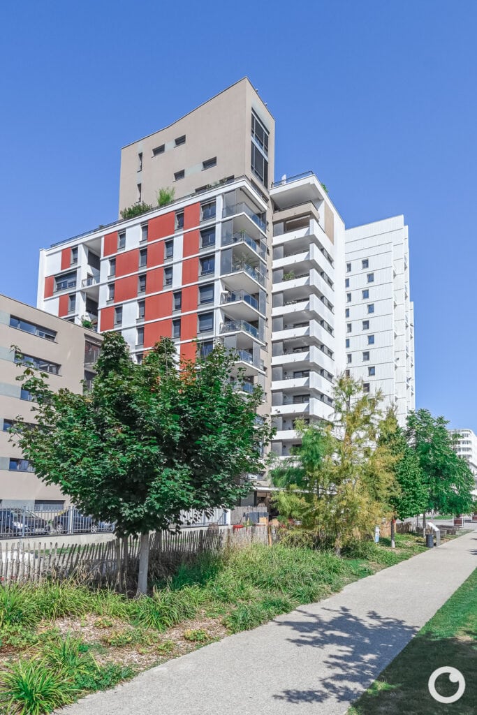 Außenansicht des Cap Plein in Huningue am Rhein, Bauherr Bouygues Immobilier , Architekt AEA Architectes 2010. Foto: Bertrand Weiss, weissfotografie.com