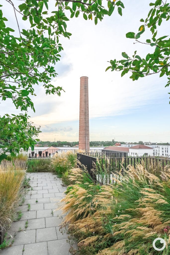 Ansicht des Diamalt-Areals in München, Bauherr ISARIA Wohnbau AG, Pesch Partner Architekten, Revitalisierung ab 2016. Foto: Bertrand Weiss, weissfotografie.com