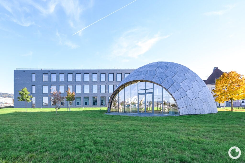Forschungszentrum Technische Universität Freiburg in Freiburg, ArGe Architekten, 2017. Foto: Bertrand Weiss, weissfotografie.com