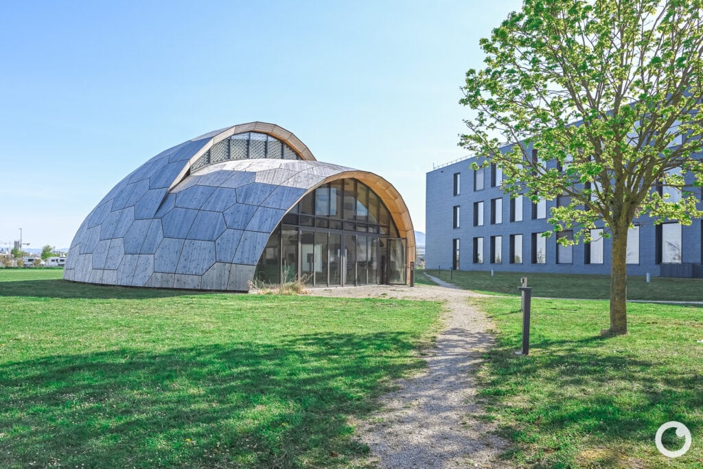 Forschungszentrum Technische Universität Freiburg in Freiburg, ArGe Architekten, 2017. Foto: Bertrand Weiss, weissfotografie.com