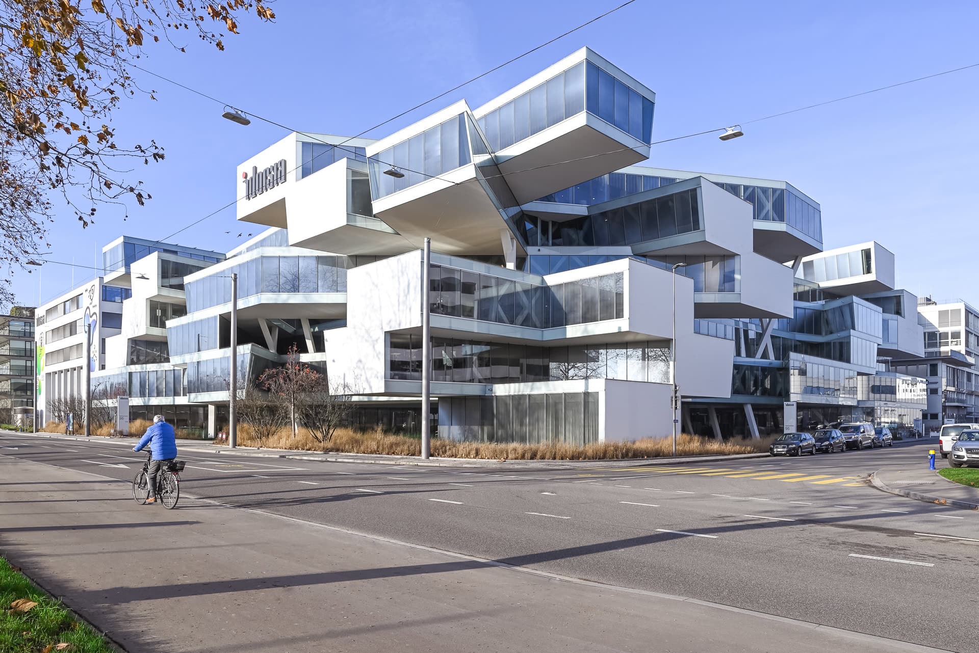 Außenansicht des Idorsia Campus in Allschwil. Architektur von Herzog & de Meuron. Foto: Bertrand Weiss, weissfotografie.com.